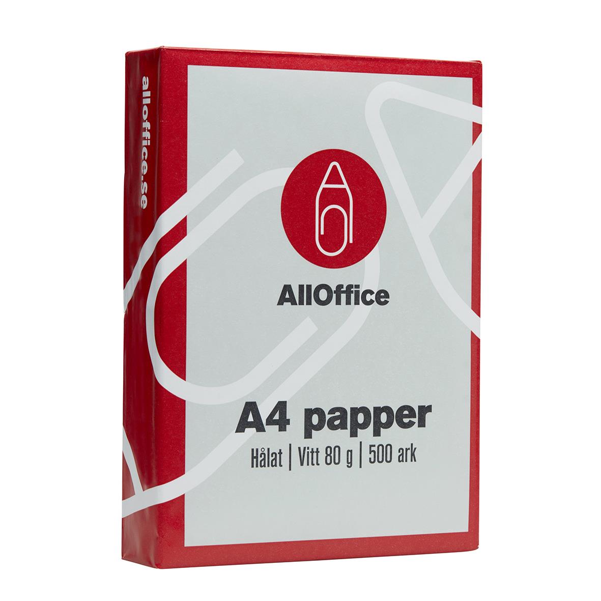 Kopieringspapper AllOffice Hålat vitt A4 80g 18020037