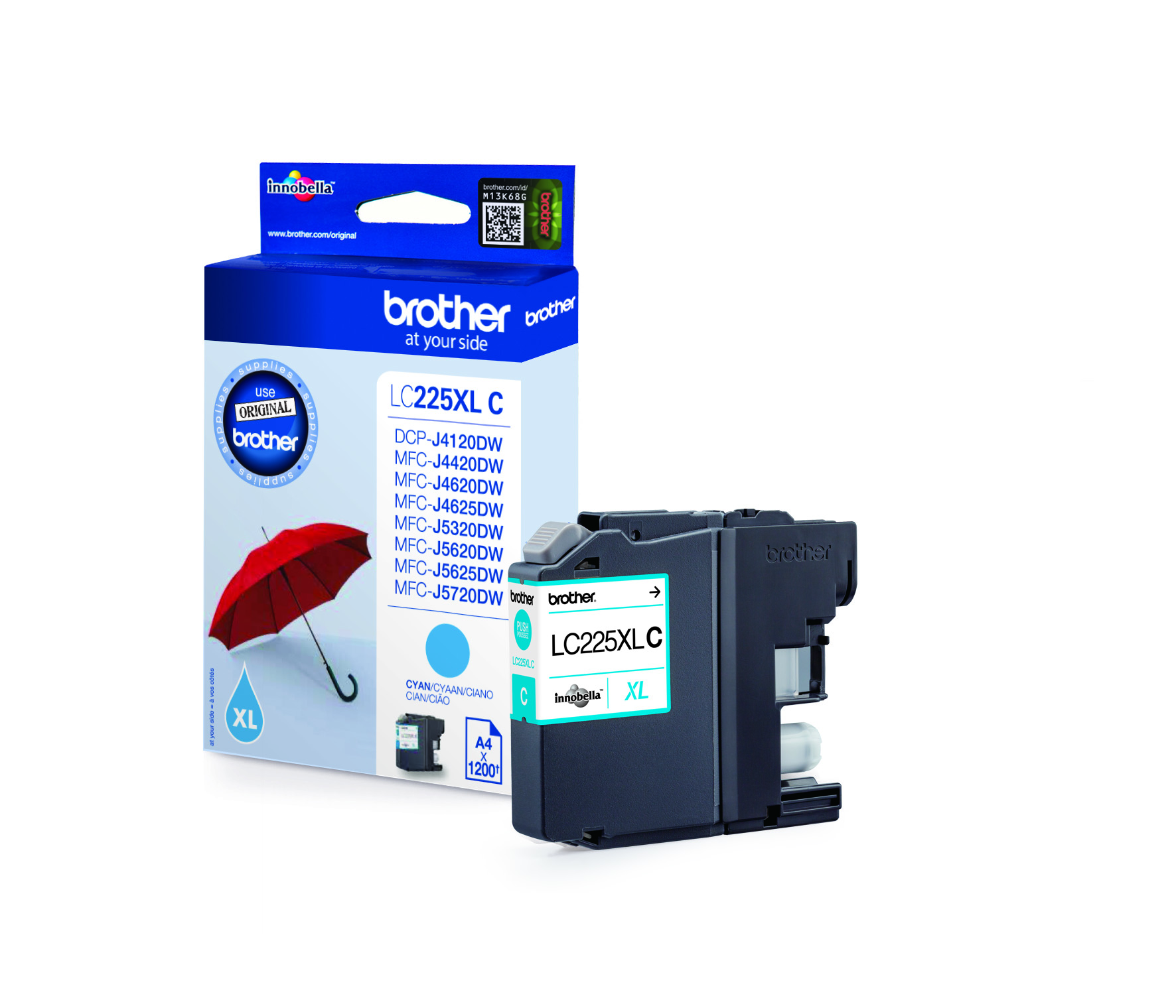 Bläckpatron Brother LC225XLC Cyan 26011025