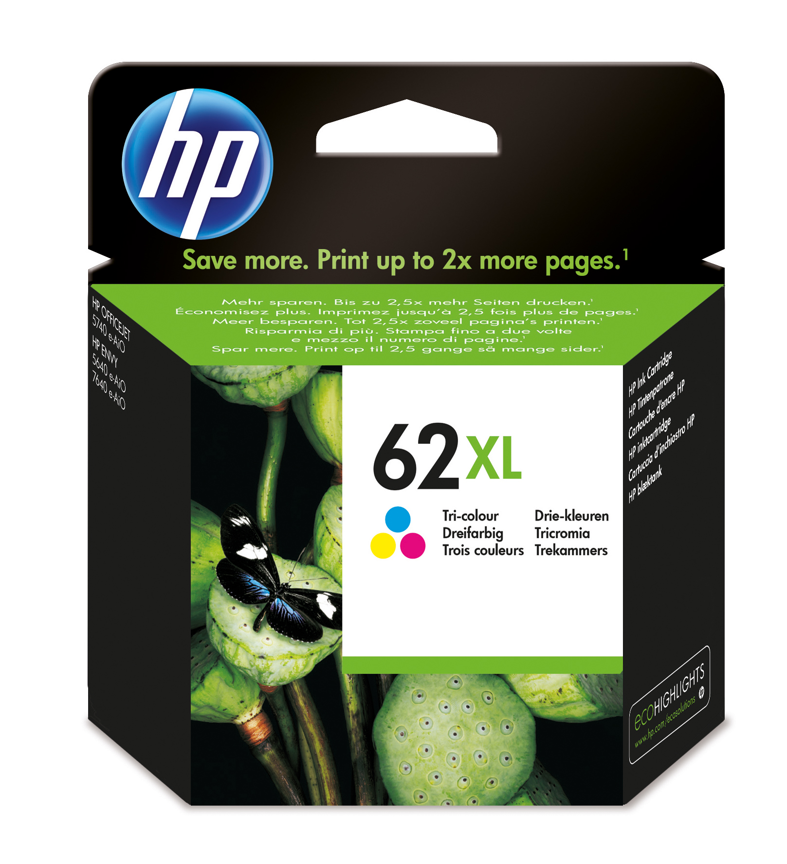 Bläckpatron HP No62XL C2P07AE 3-färg 26011084