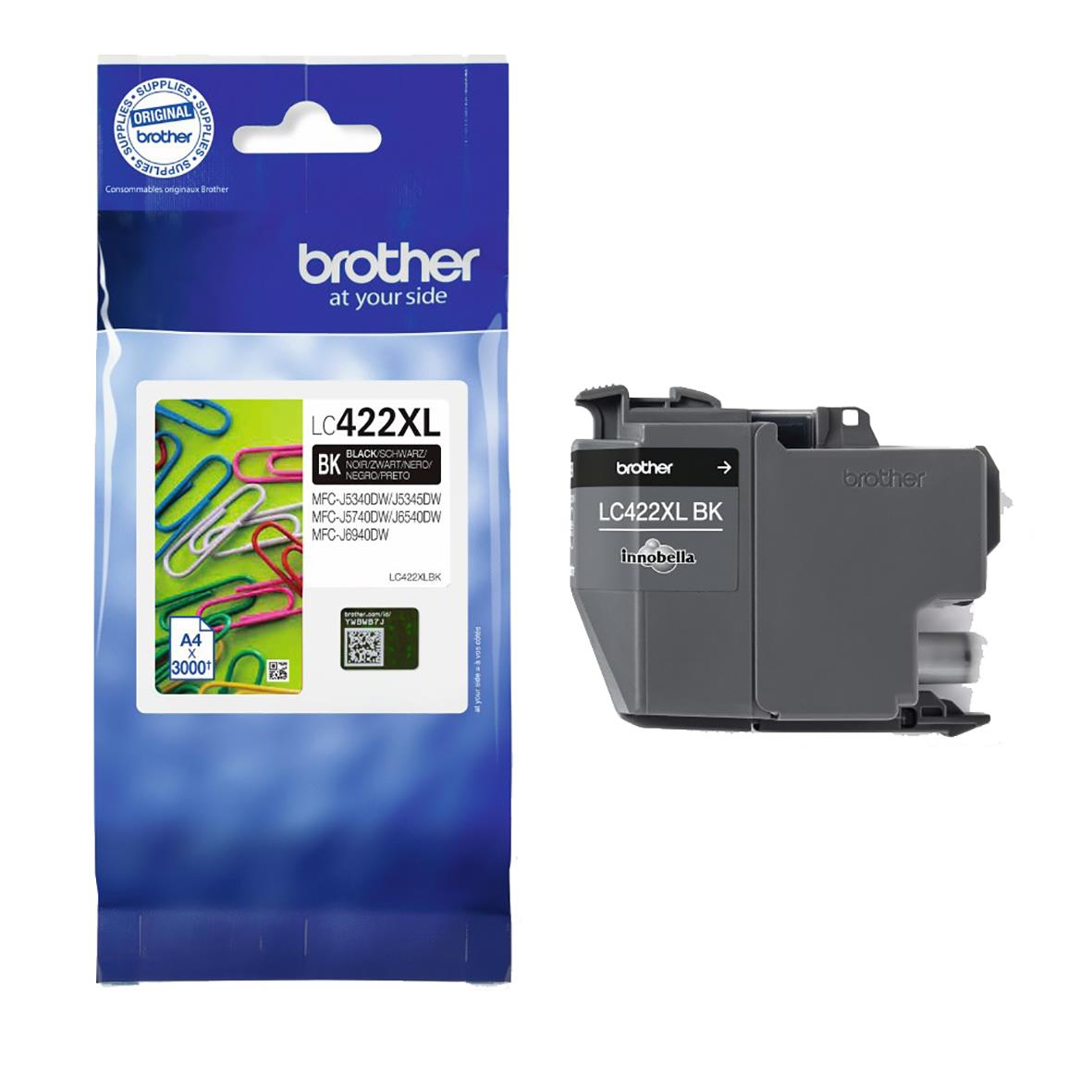 Bläckpatron Brother 3000sid LC422XLBK Svart 26011609