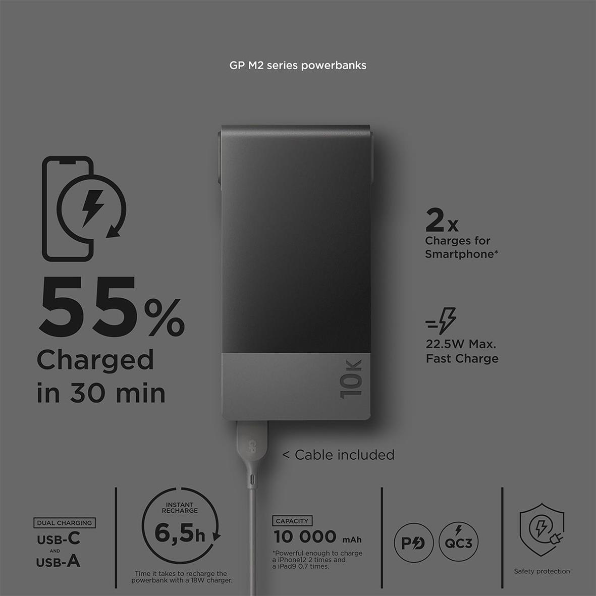 Powerbank GP M10B 10000mAh Grå 34050809_3