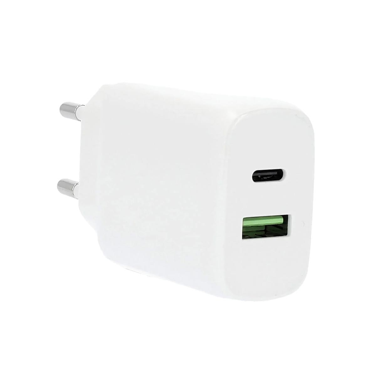 Laddare Gear 220V 1xUSB-C + 1xUSB-A 25W+18W Vit 34050888