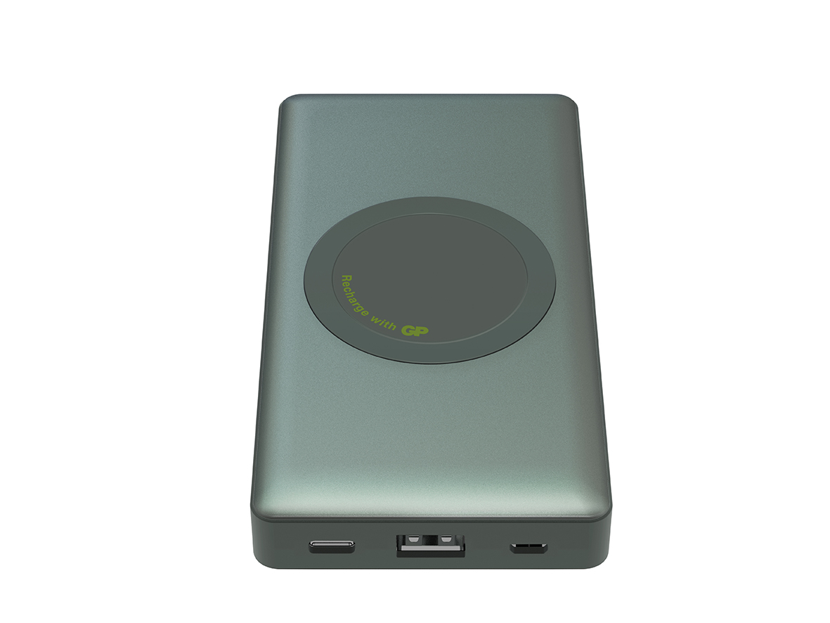 Trådlös laddare GP Q10A Powerbank Qi 10000mHa grå 36080452_2