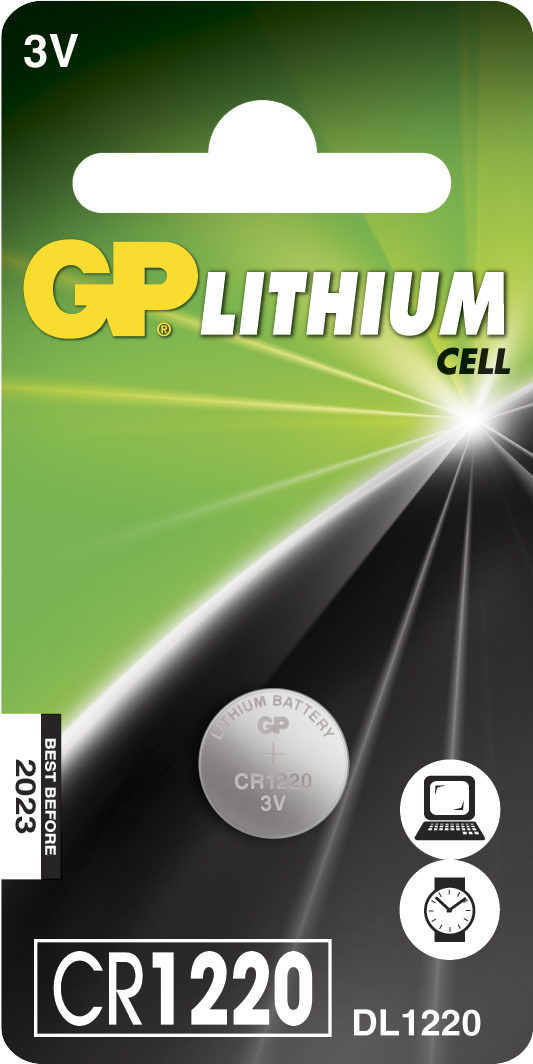 Batteri GP Lithium Knappcell CR1220 3v 39413950