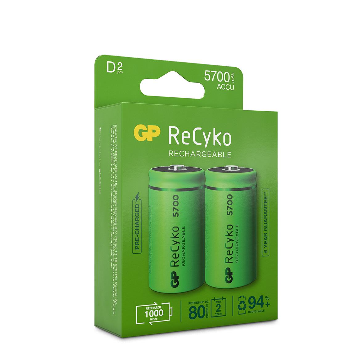 Batteri GP Recyko laddningsbart D 5700mAh 39420029_2