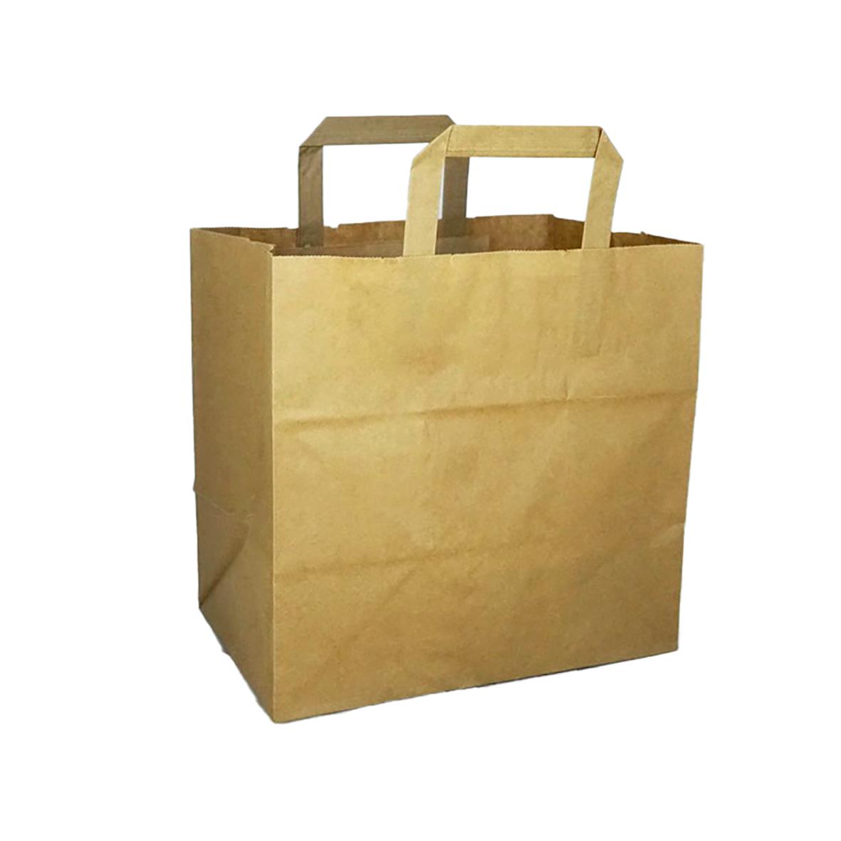 Bärkasse Papp Platta Handtag Brun 260x170x250mm 13L 49000832