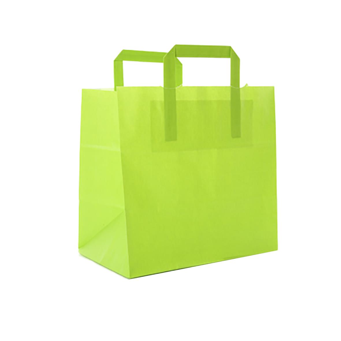 Bärkasse Papp Platta handtag Lime 260x170x250mm 49050036