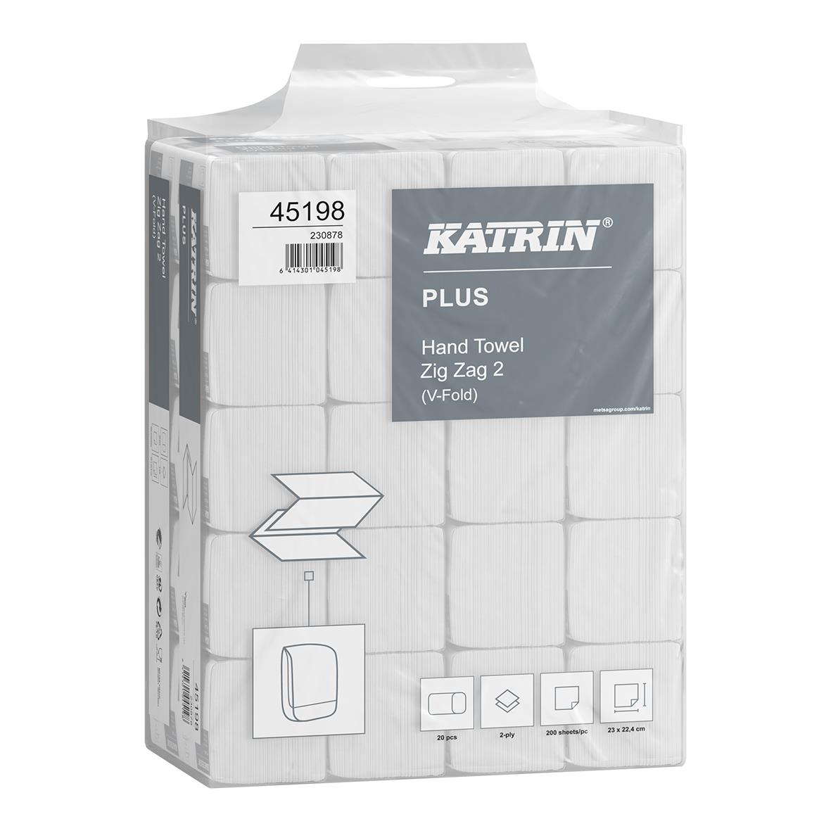 Pappershandduk Katrin Zig Zag Plus 2-lg 224x230mm 50010158