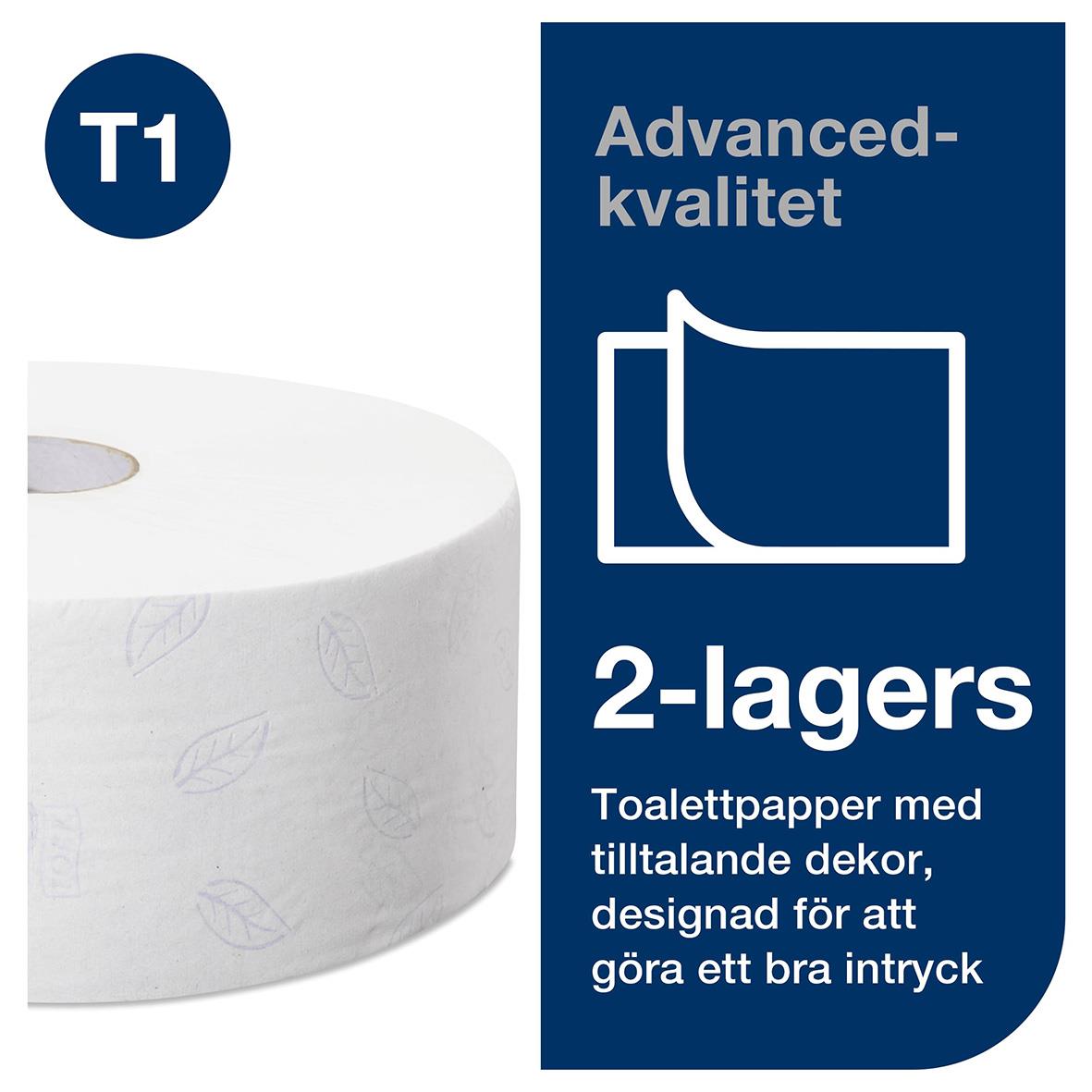 Toalettpapper Tork T1 Jumbo Advanced 2-lg Vit 360m 50030015_3