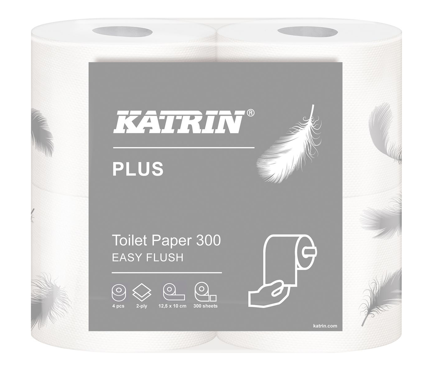 Toalettpapper Katrin 300 Plus 2-lg E-Flush vit 38m 50030031_1