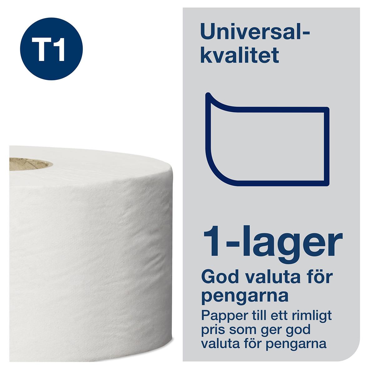 Toalettpapper Tork T1 Jumbo Universal 1-lg Vit 500m 50030033_3