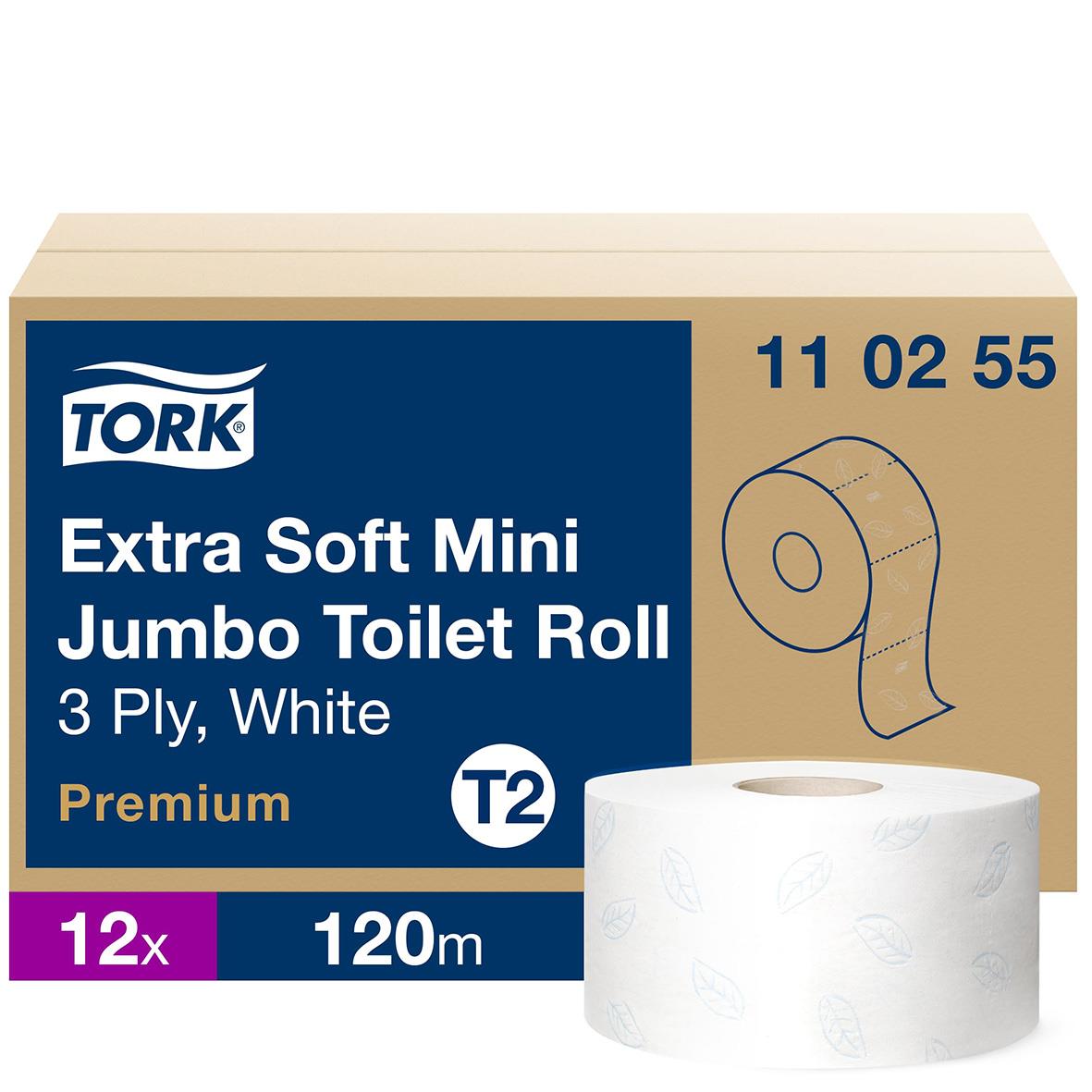 Toalettpapper Tork T2 Mini Prem E-soft 3-lg Vit 120m 50030070_1