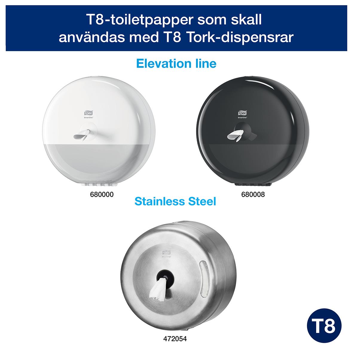 Toalettpapper Tork T8 SmartOne Advanced 2-lg vit 207m 50030075_3