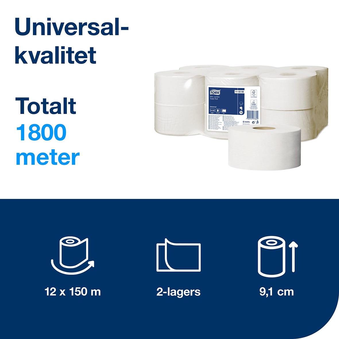 Toalettpapper Tork T2 Mini Universal 2-lg 150m 50030096_2