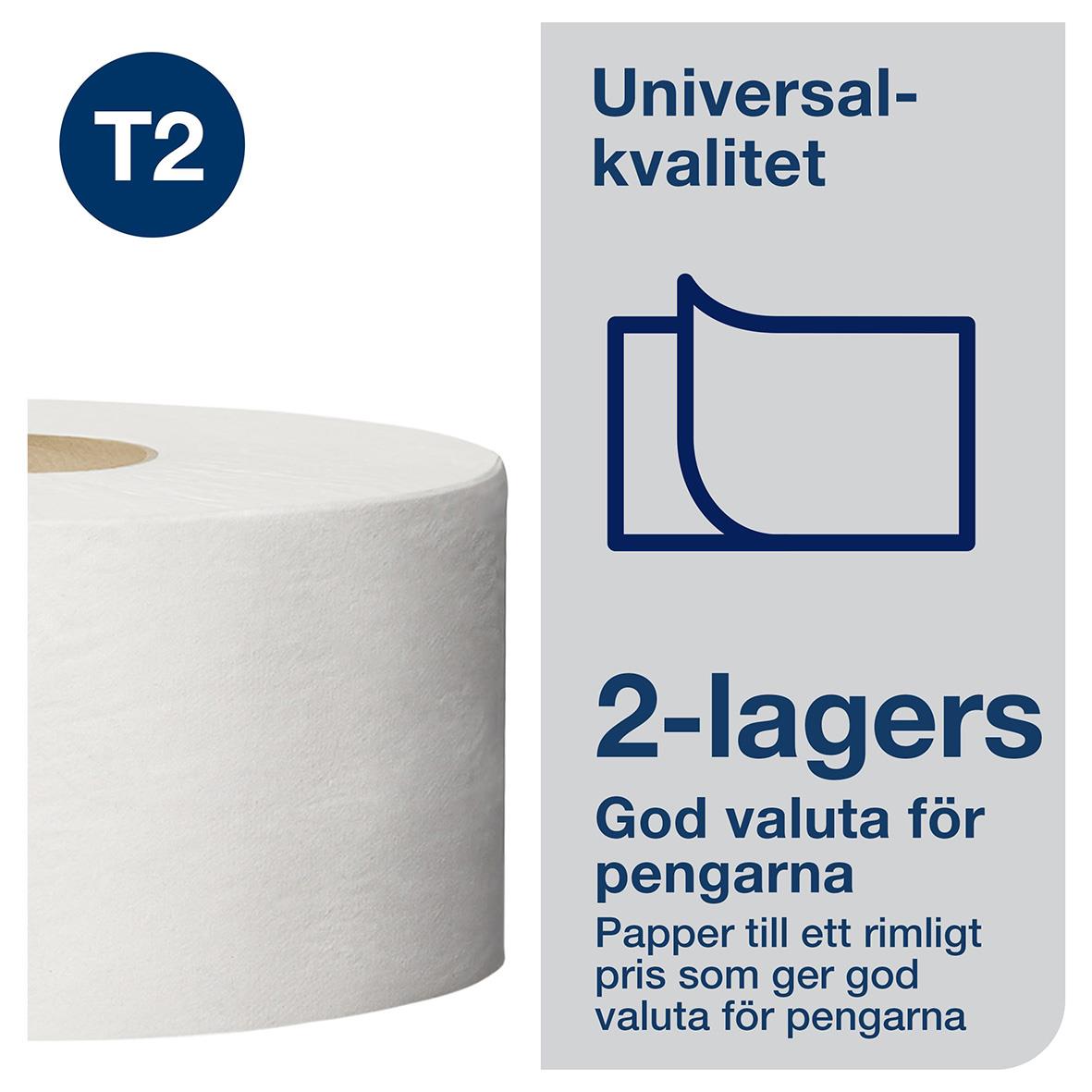 Toalettpapper Tork T2 Mini Universal 2-lg 150m 50030096_3