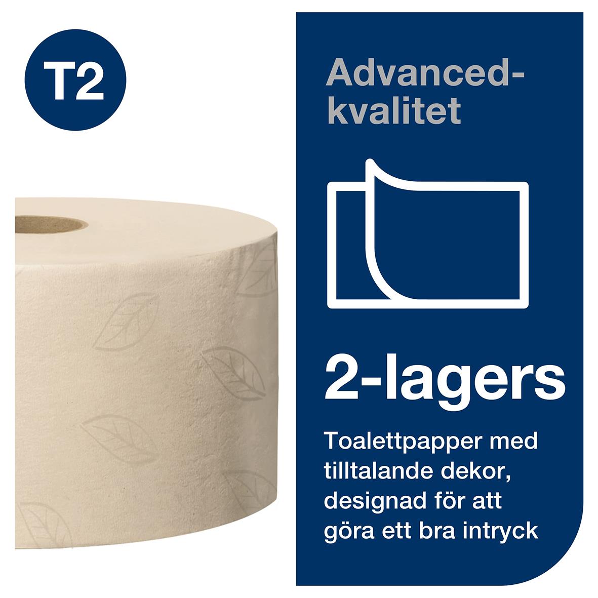 Toalettpapper Tork T2 Mini Jumbo Adv 2-lg Natur 170m 50030137_4