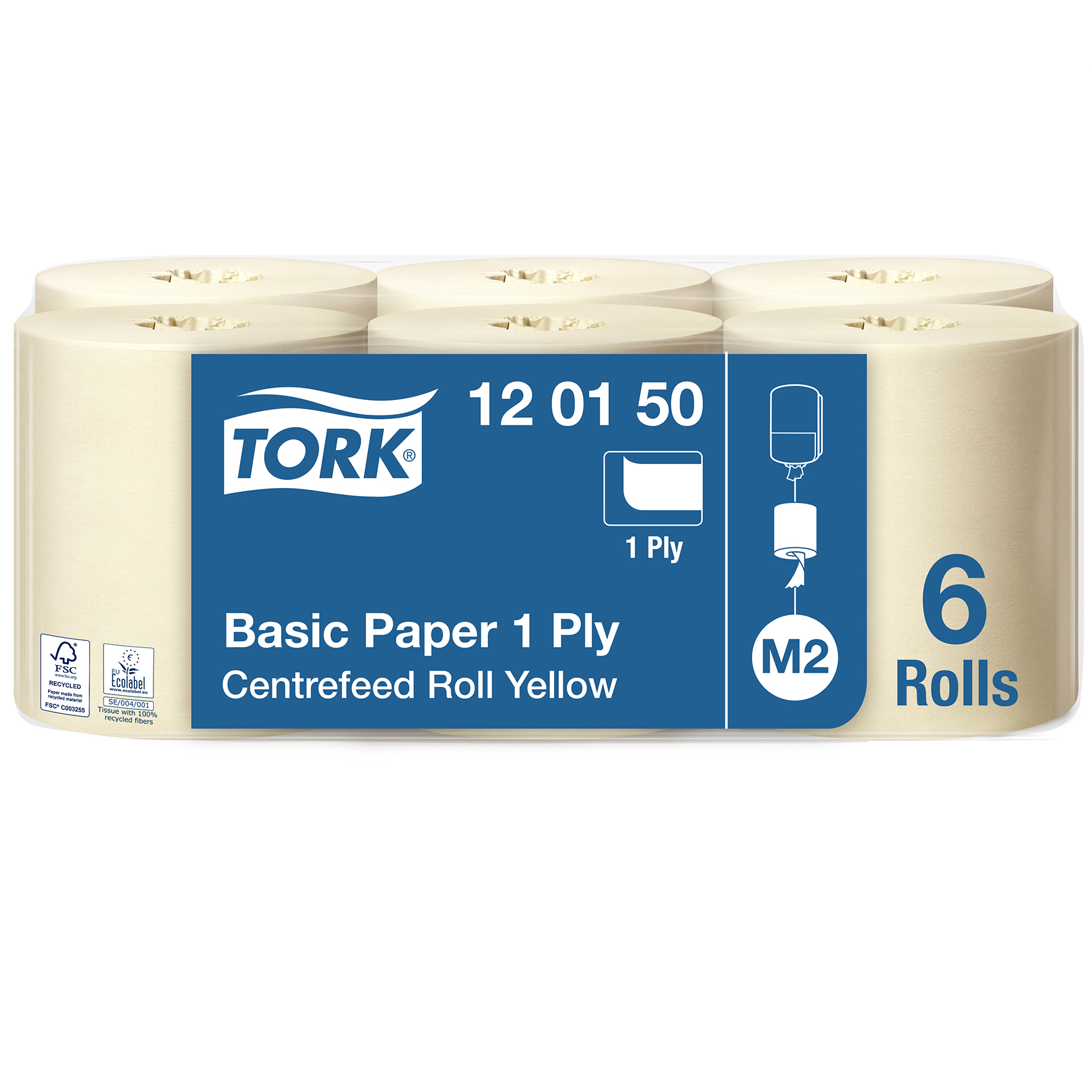 Torkrulle Tork M2 basic papper 1l gul 21,5cmx300m 50100006_1
