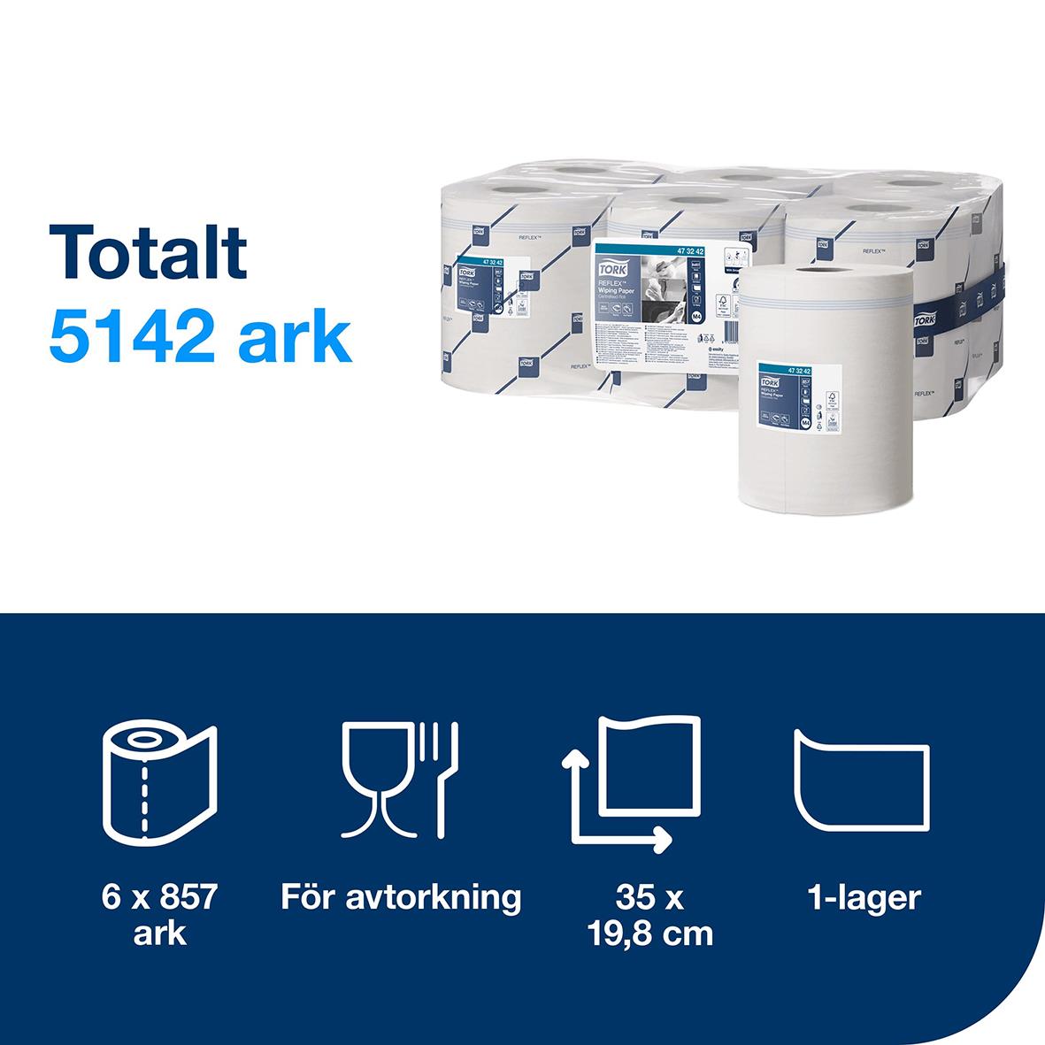 Torkrulle Tork M4 Reflex Advanced 1-lag vit 198mm x 300m 50100021_2