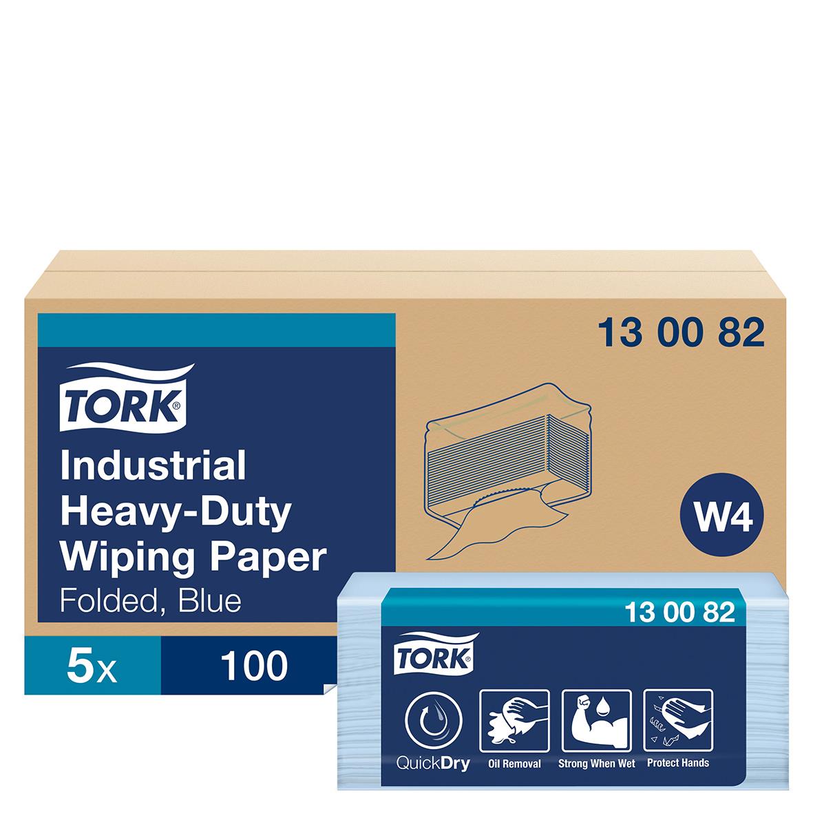 Rengöringsduk Tork W4 E kraftig 3-lg blå 324x385mm 50100051_1
