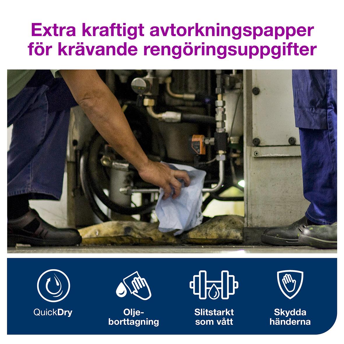 Rengöringsduk Tork W4 E kraftig 3-lg blå 324x385mm 50100051_4
