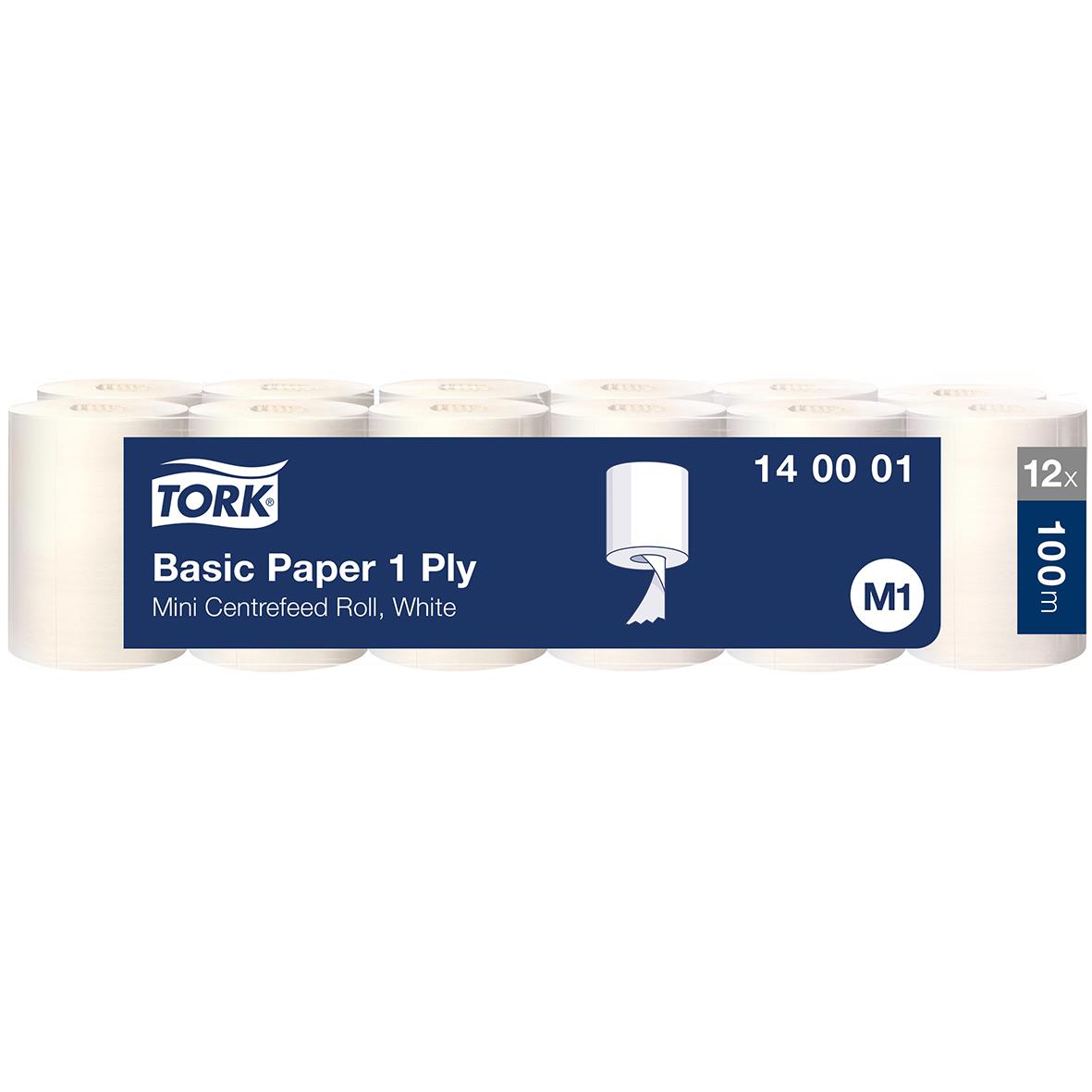 Torkrulle Tork M1 Basic 1-lag vit 190mmx100m 50100166_1