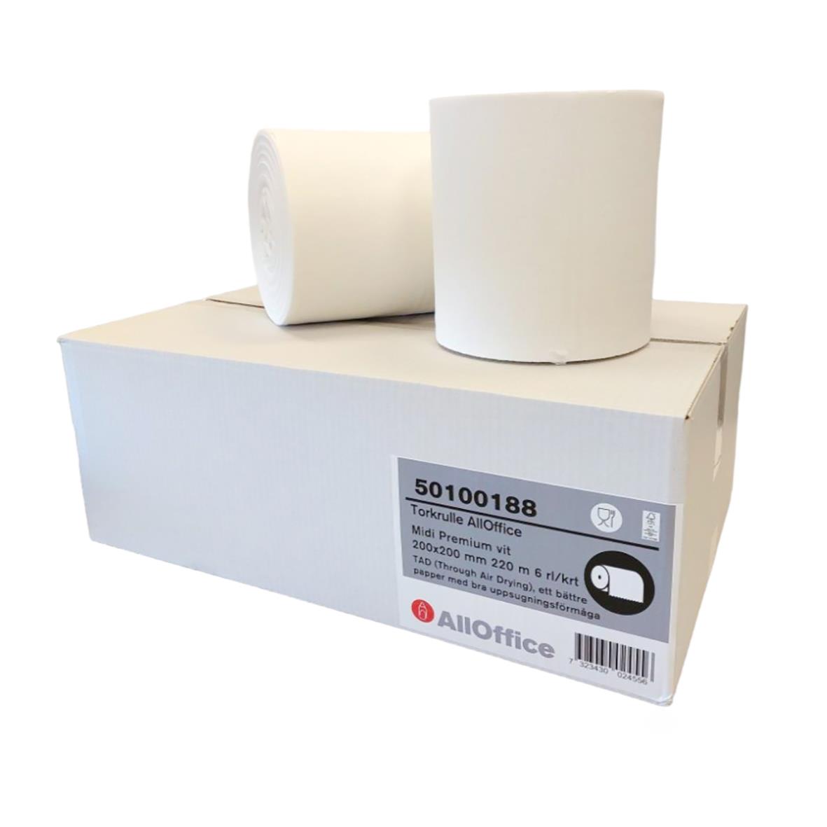 Torkrulle AllOffice Midi Premium vit 200x200 mm 220m 50100188_1