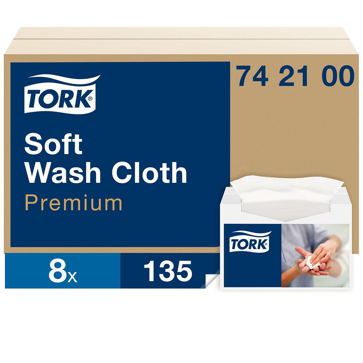 Tvättlapp Tork premium 1lg vit 30x19cm 50150004_1