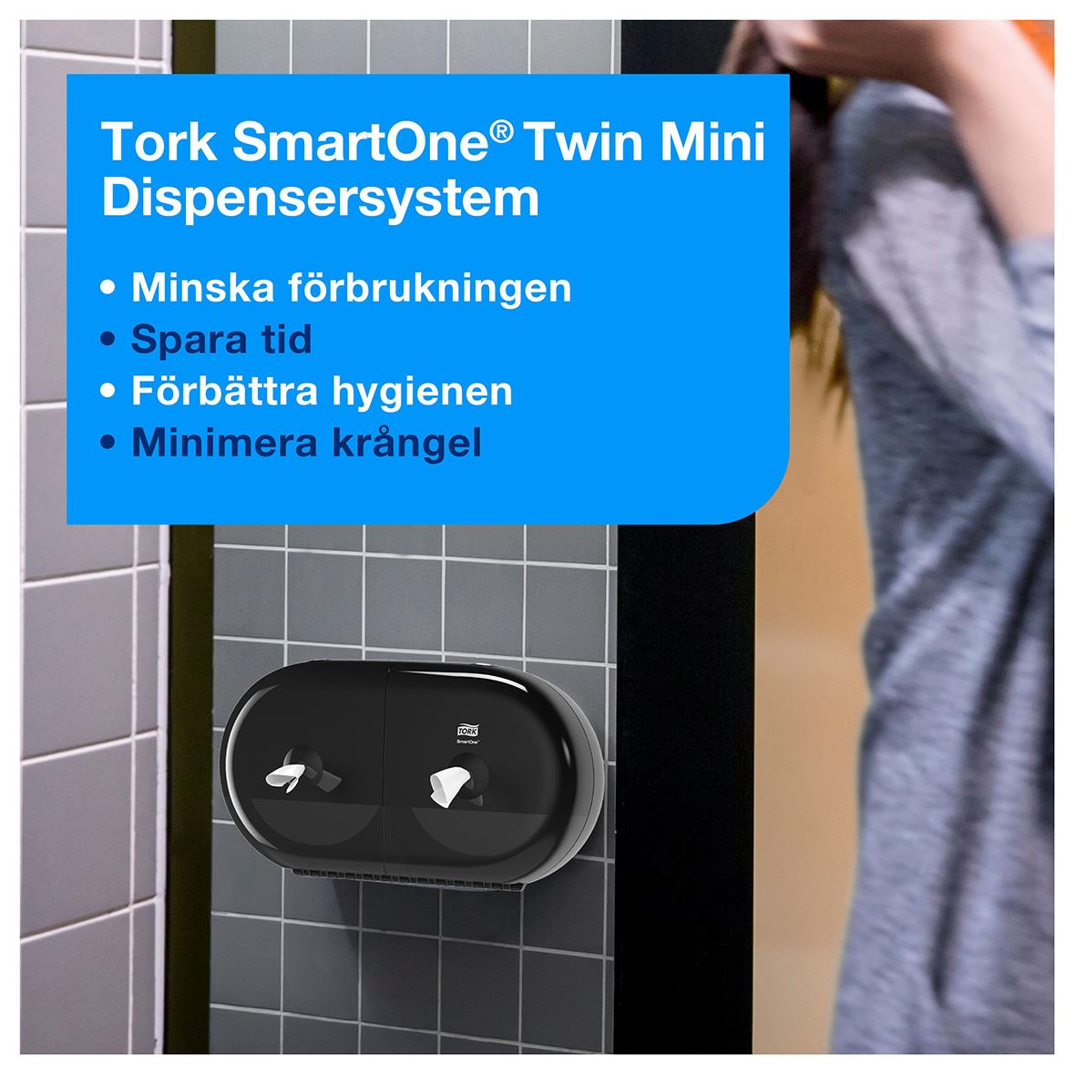 Dispenser Toalettp Tork T9 SmartOne Twin Mini Svart 50250300_8