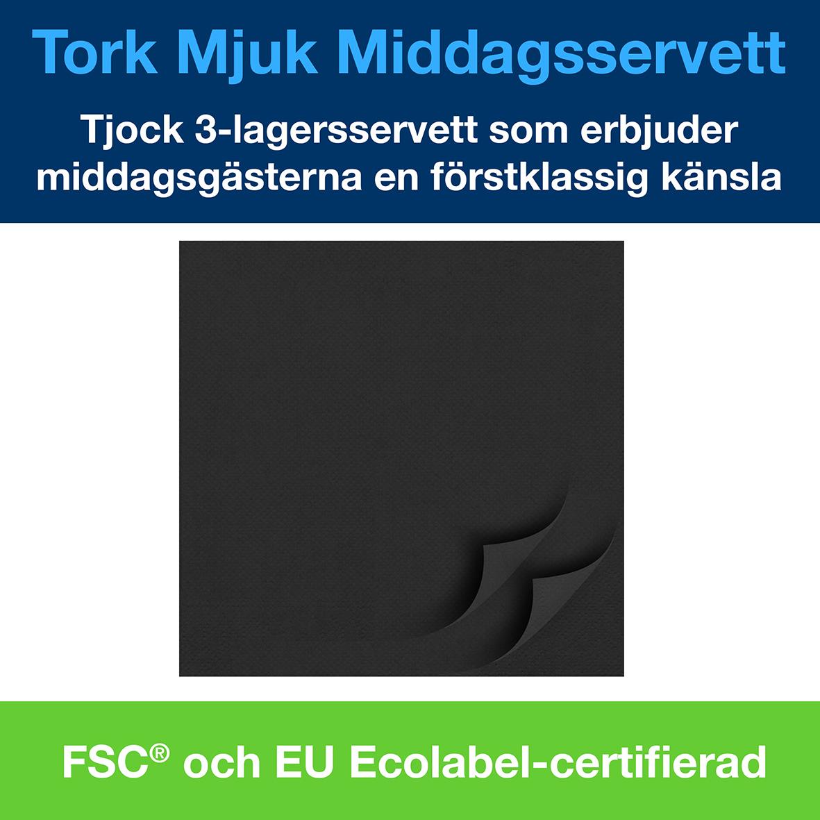Servett Tork Soft 3-lag Svart 39,5x39cm 50250320_3