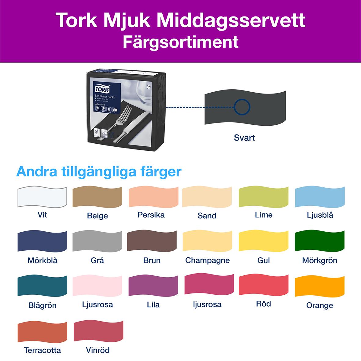 Servett Tork Soft 3-lag Svart 39,5x39cm 50250320_4