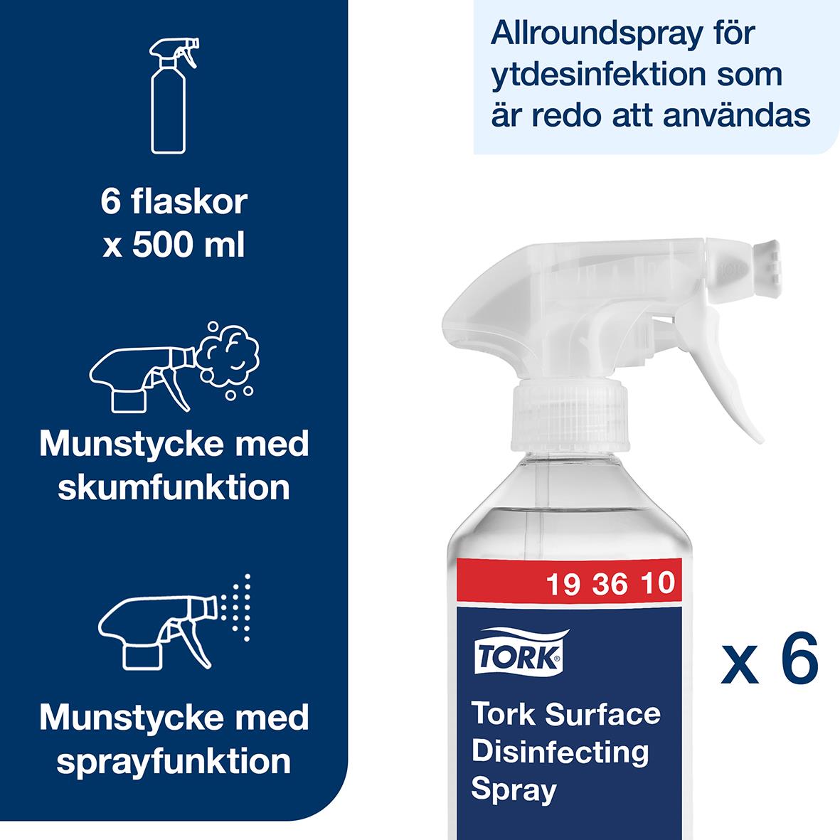 Ytdesinfektion Tork Spray 500ml 51010266_2