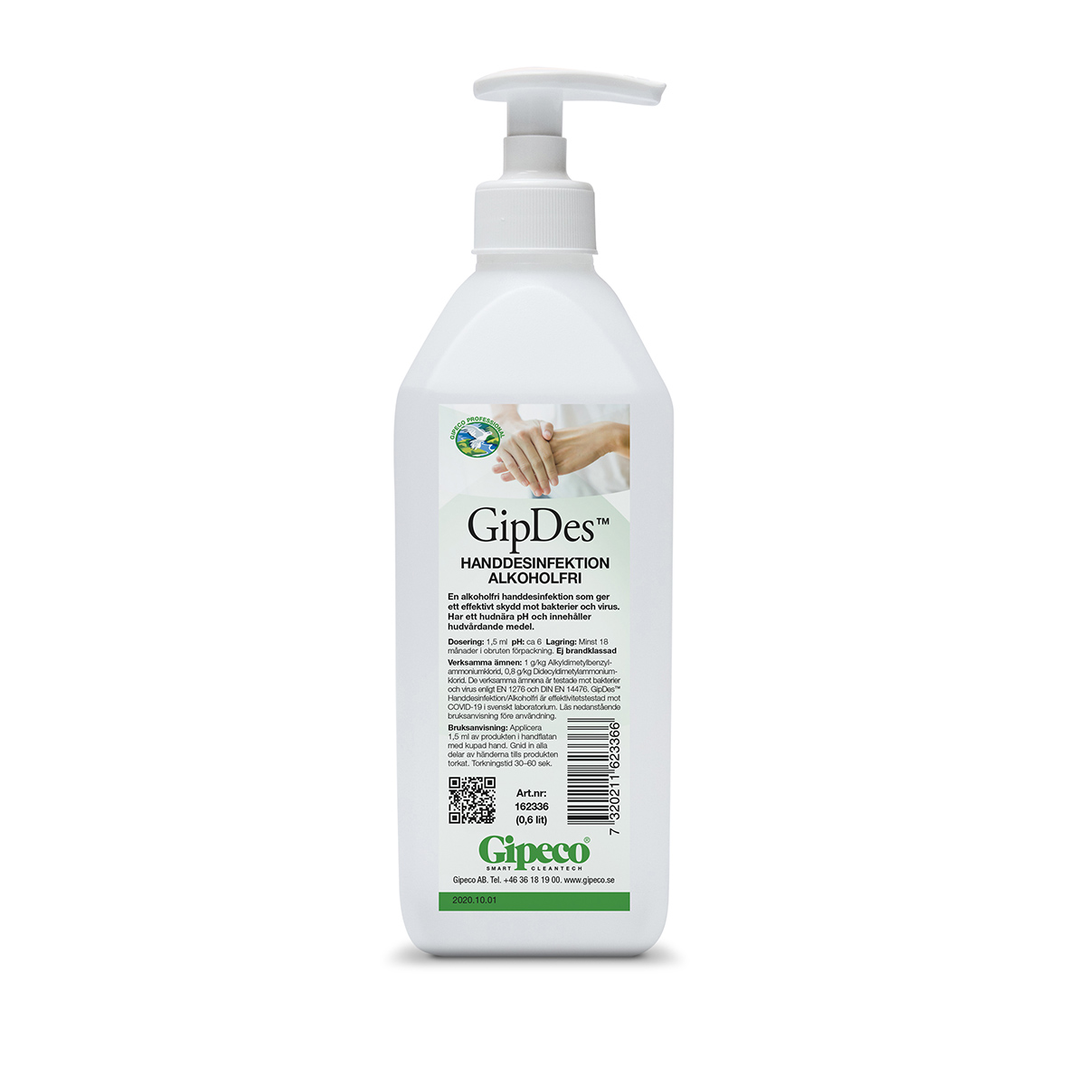 Handdesinfektion Gipeco GipDes Alkoholfri pump 600ml 51040032