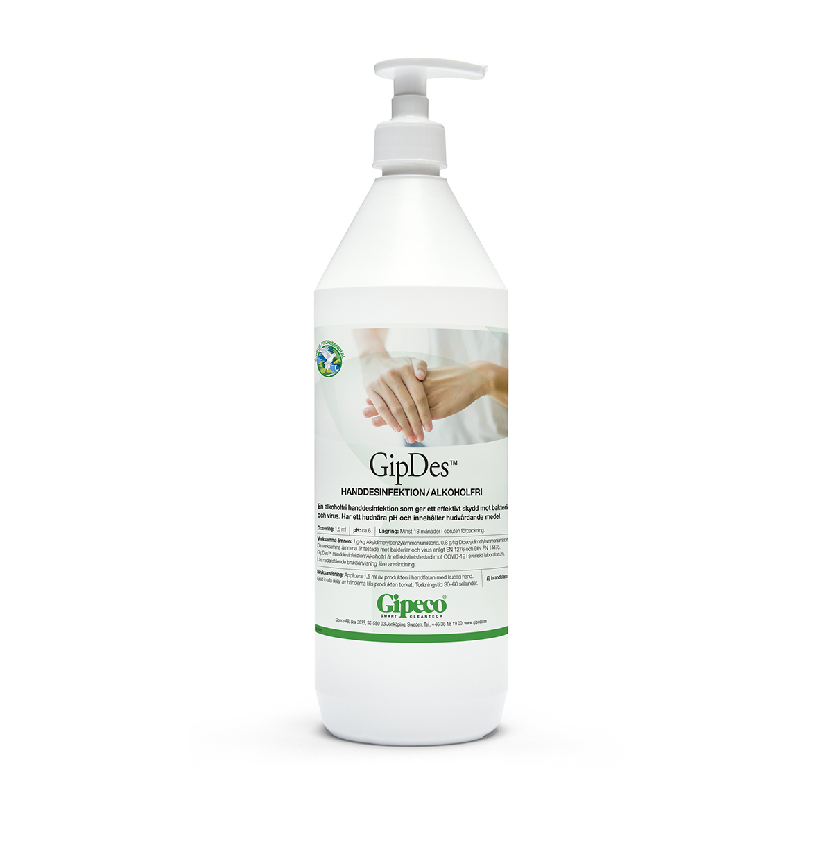 Handdesinfektion Gipeco GipDes Alkoholfri Pump 1L 51040033