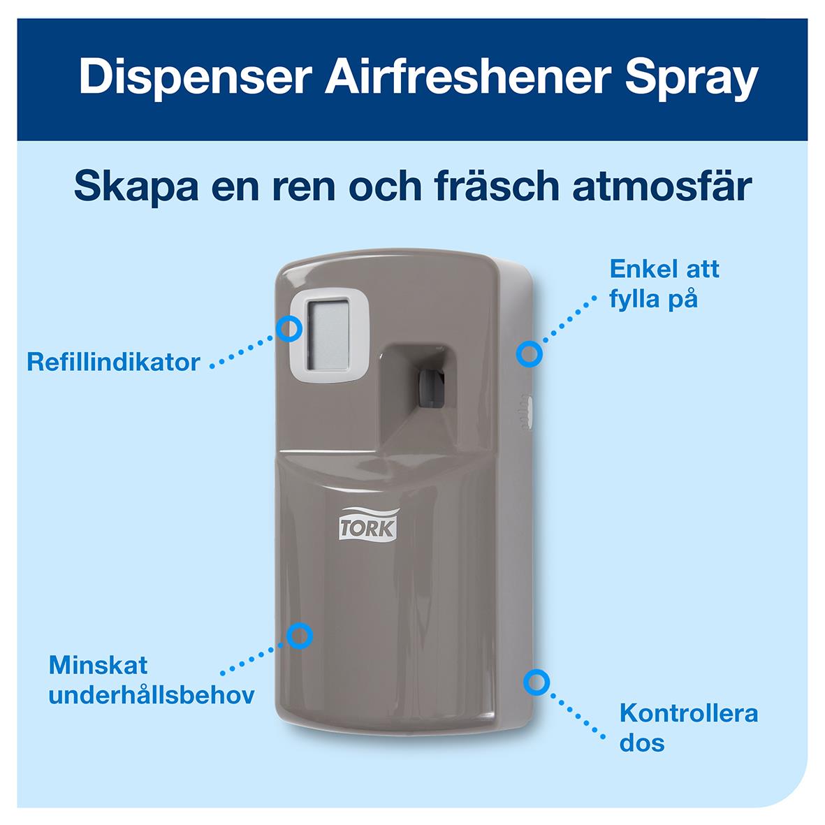 Dispenser Tork A1 Airfreshener plast grå 51050043_2
