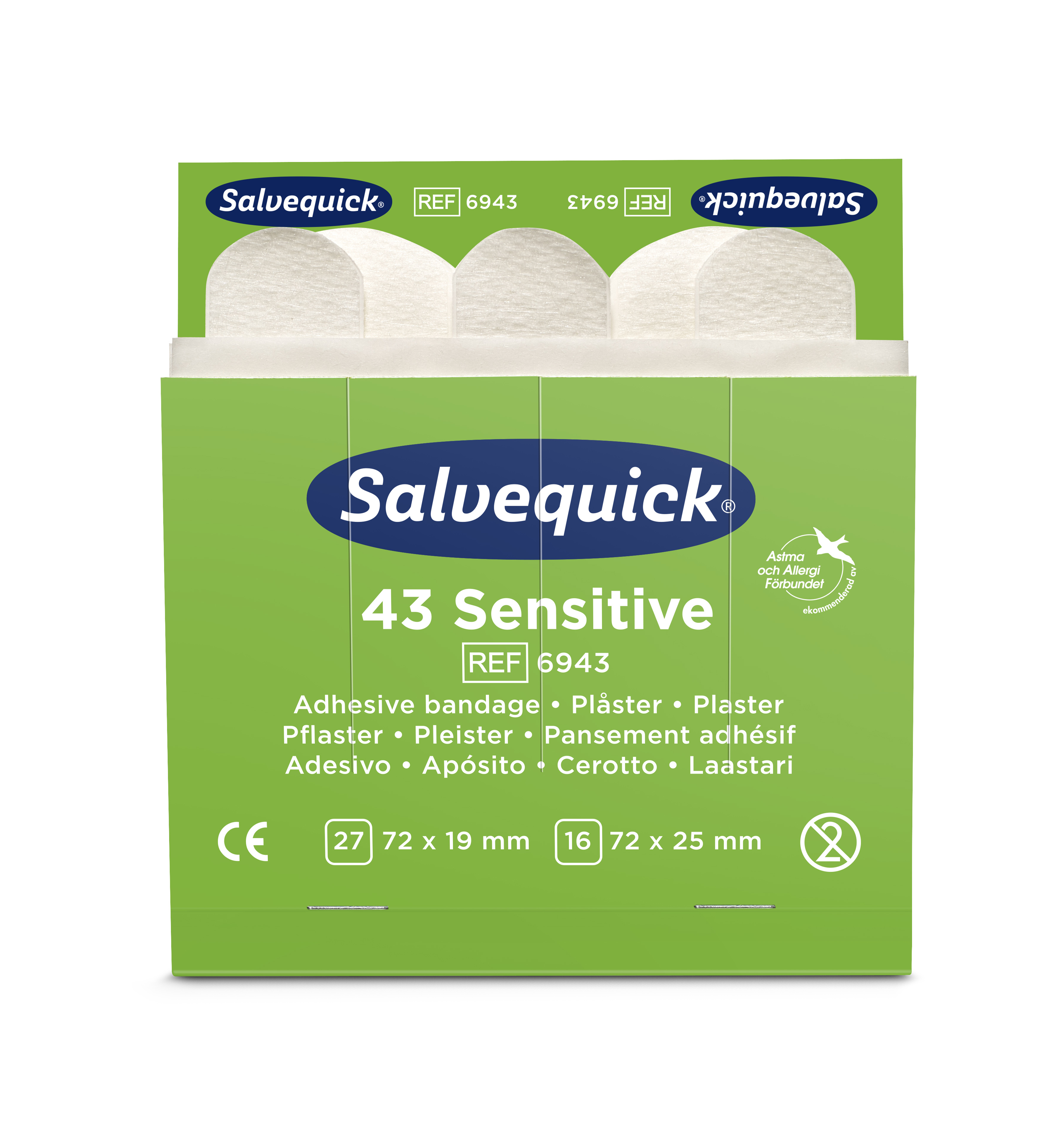 Plåster Salvequick refill 6942 sensitive 43st x 6/fp 6943 51500016_1