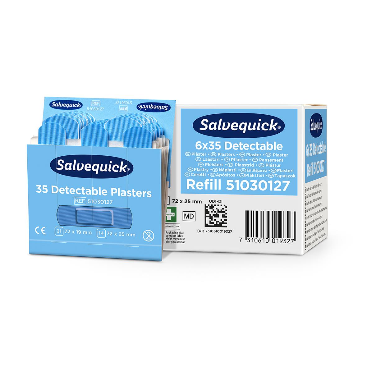 Plåster Salvequick Detectable 6735 35st Blå 51500020_1