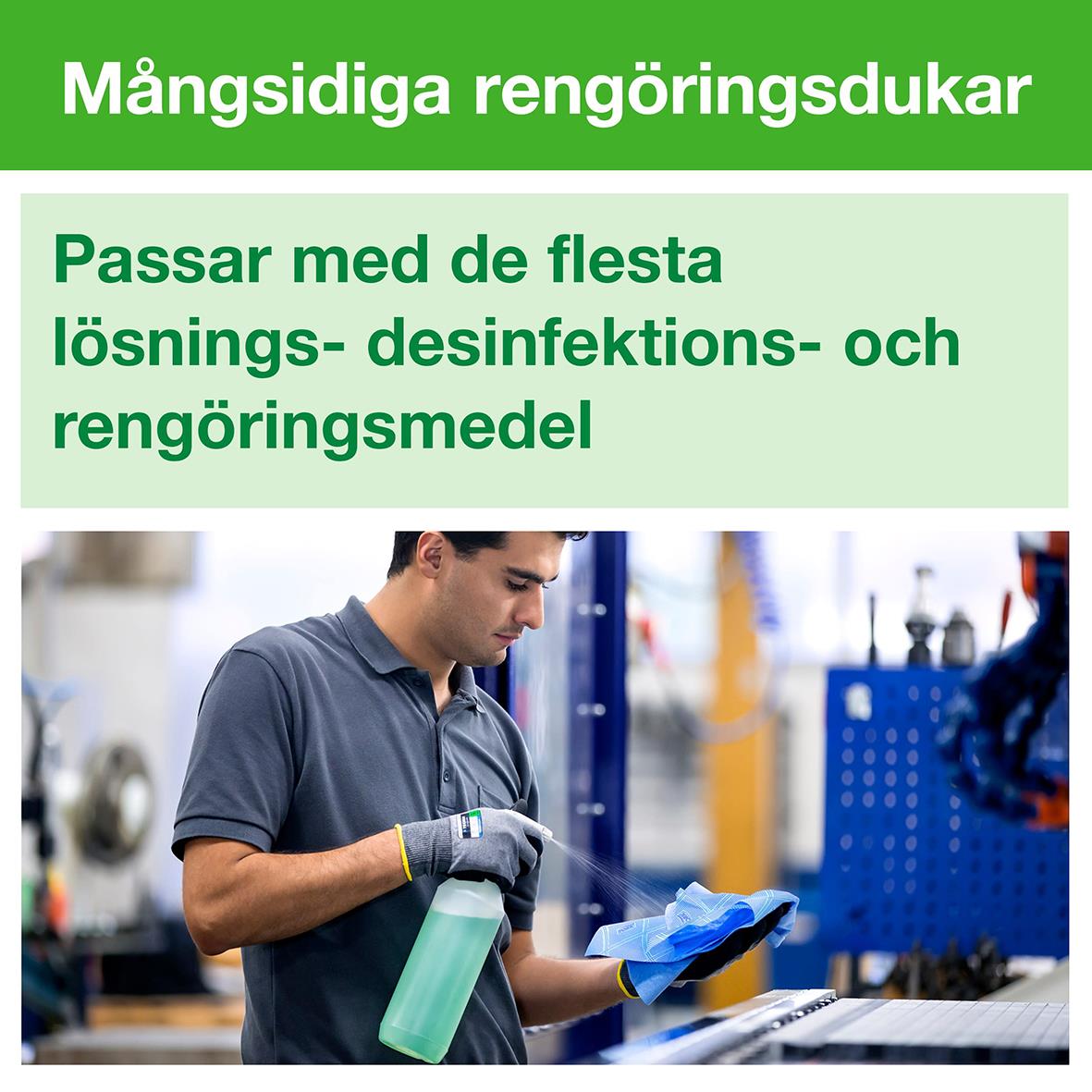 Rengöringsduk Tork W8 blå 300x385mm 53070005_6