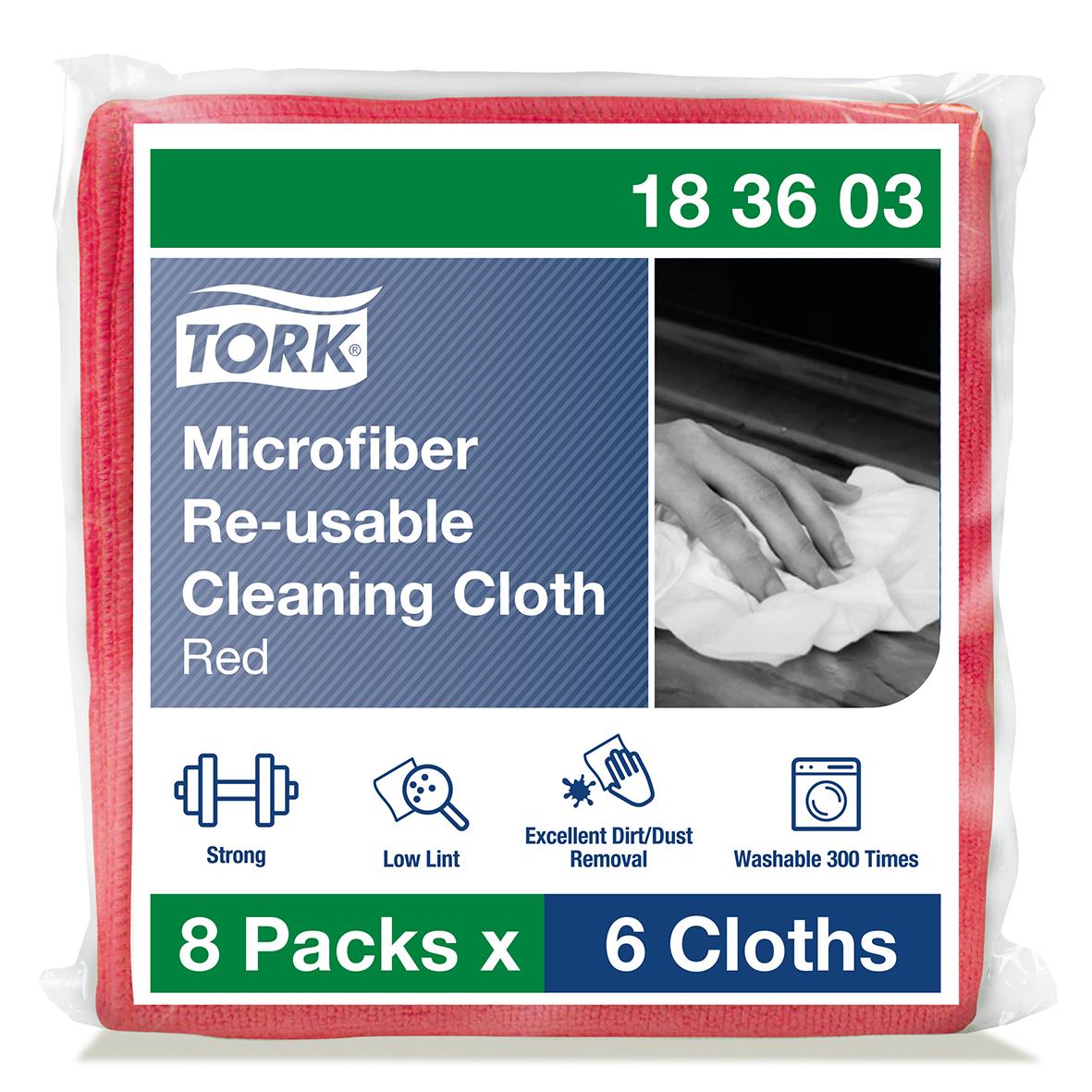 Mikrofiberduk Tork Återanvändbar Röd 53073297_1