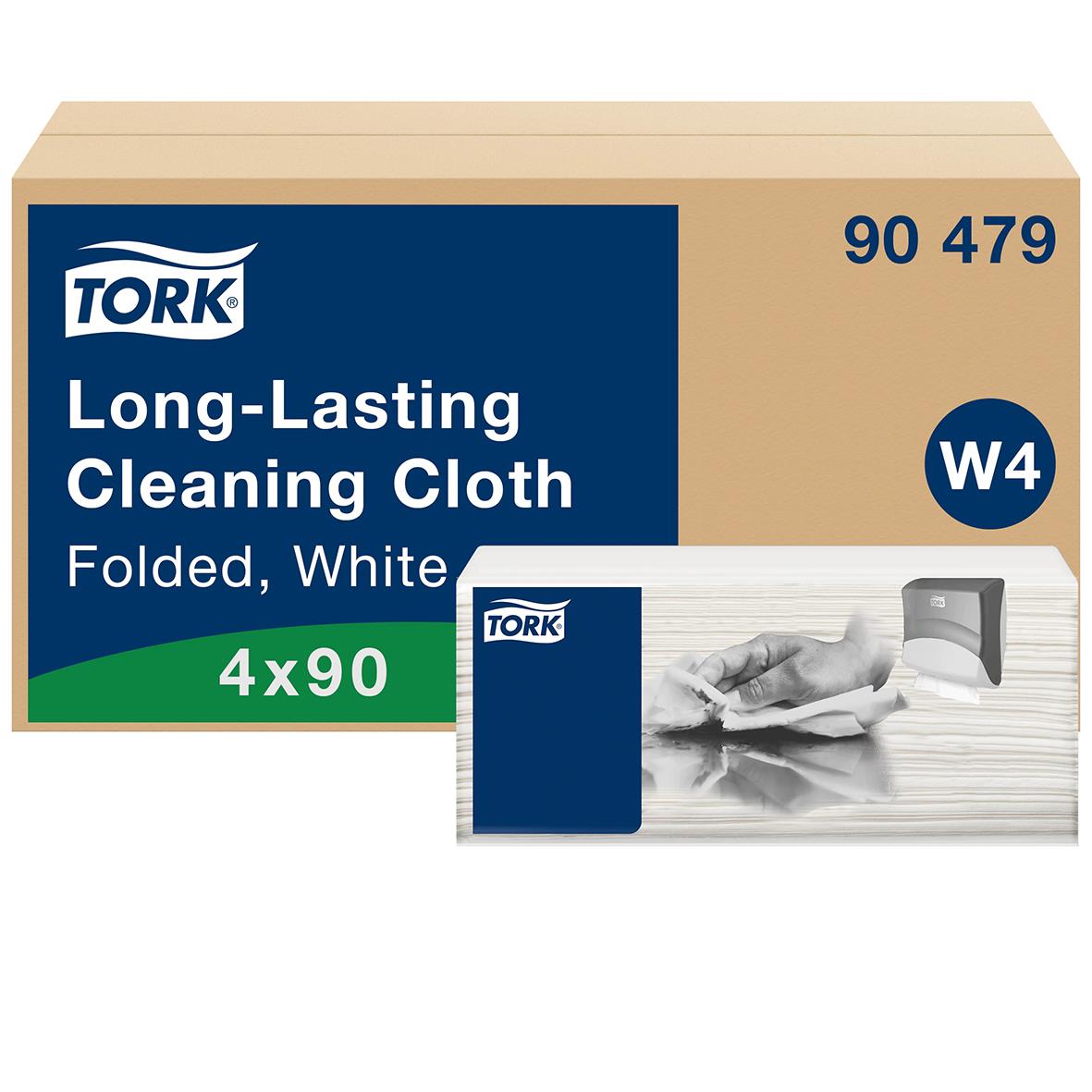 Rengöringsduk Tork W4 Slitstark Vit 355x428mm 53073372_1