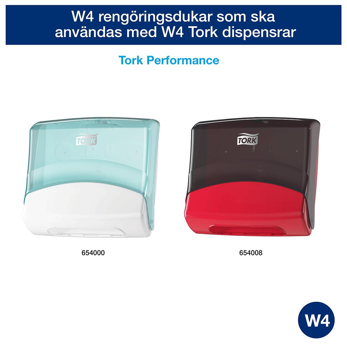 Rengöringsduk Tork W4 Slitstark Vit 355x428mm 53073372_3