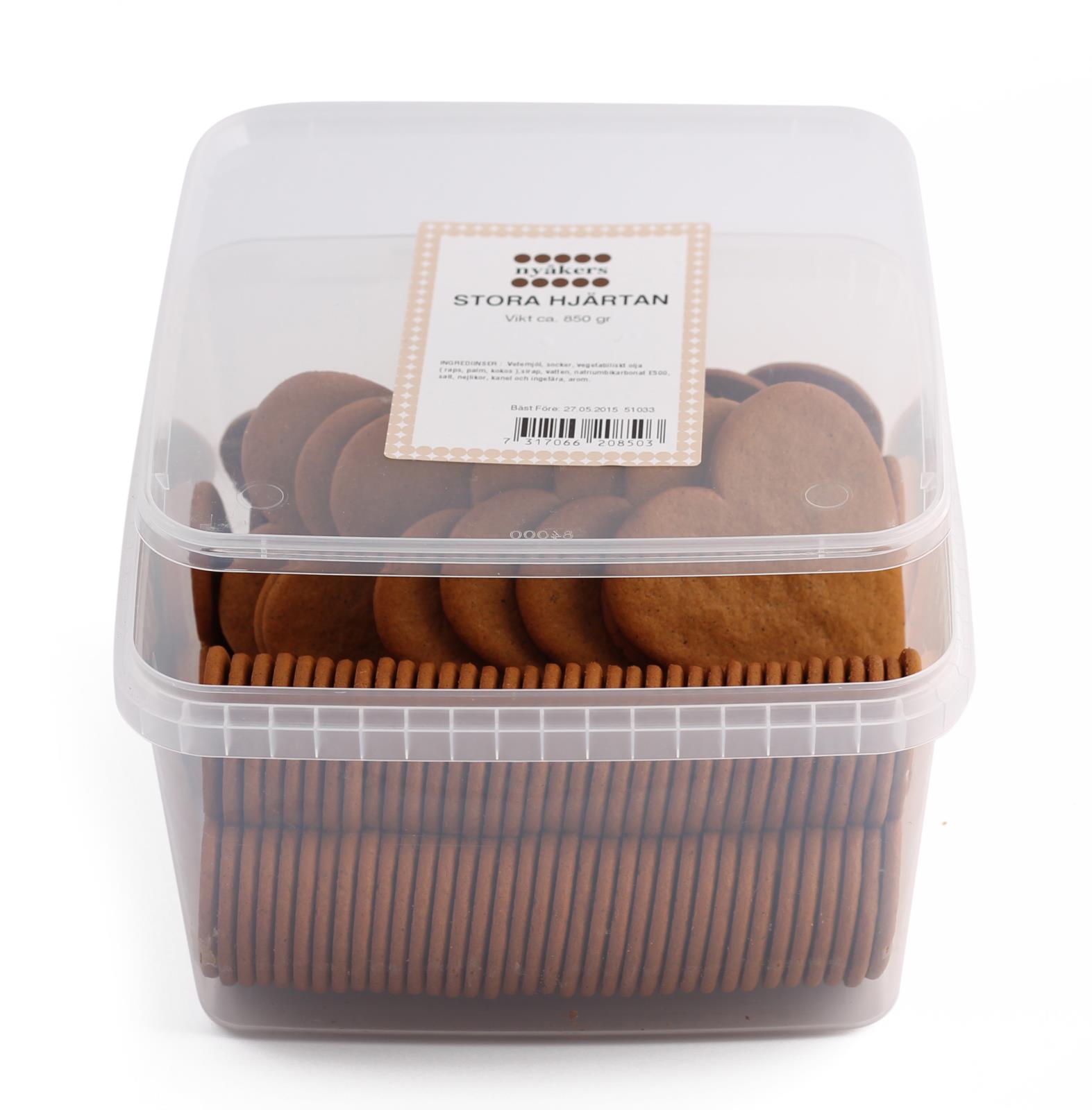 Pepparkakor Nyåkers Hjärtan palmoljefria plastburk 850g 60020014