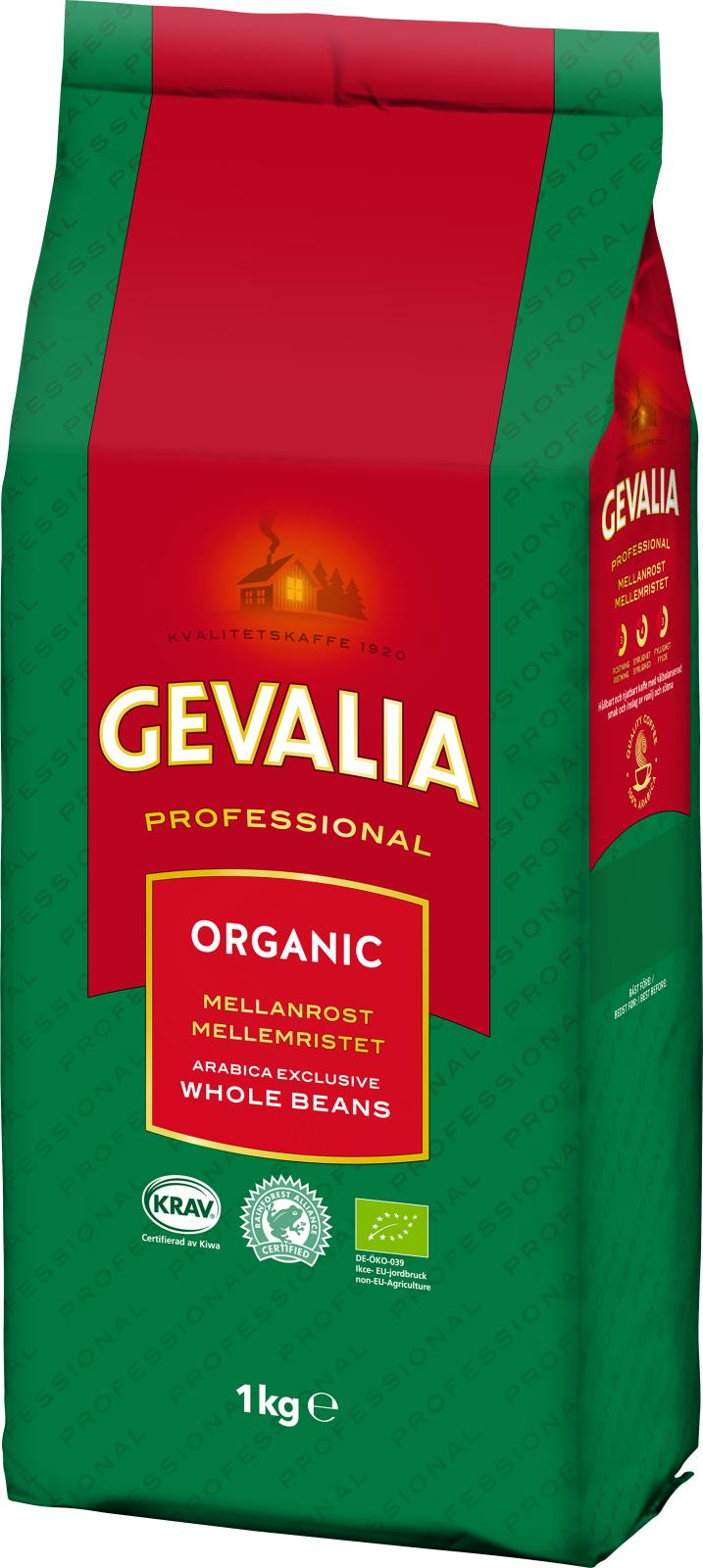Kaffe Gevalia Organic Mellanrost hela bönor 1000g 60100073