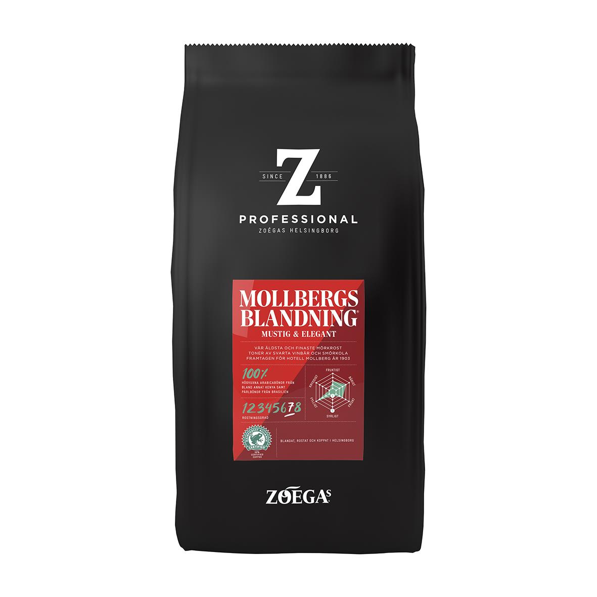 Kaffe Zoégas Mollbergs blandning hela bönor 750g 60100084