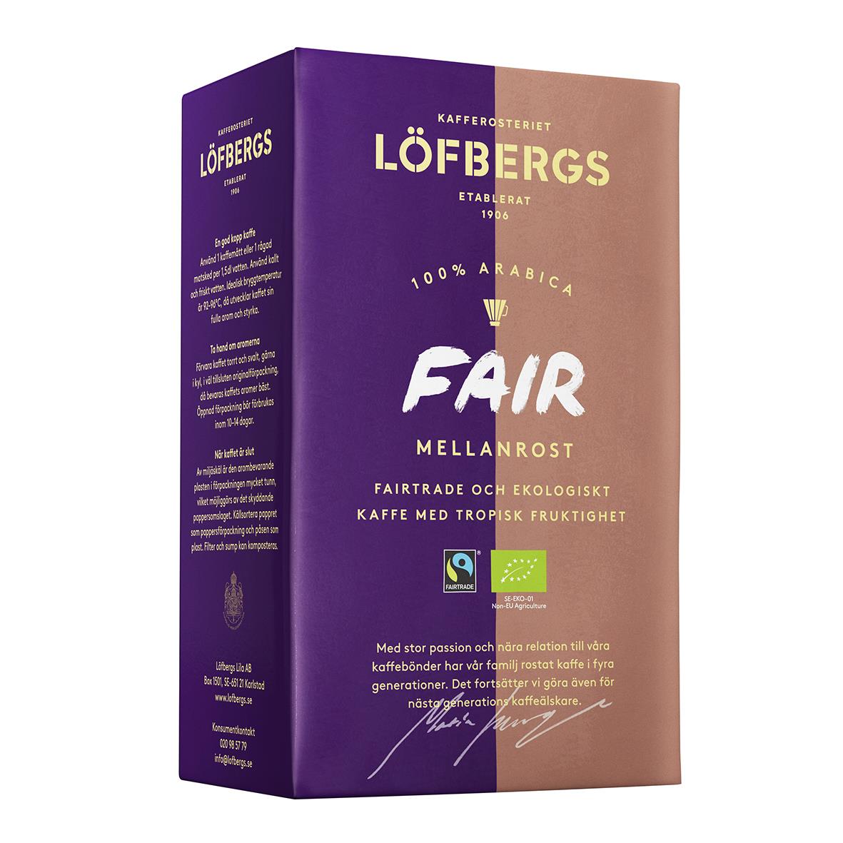 Kaffe Löfbergs Fair mellanrost Brygg 450g 60100094