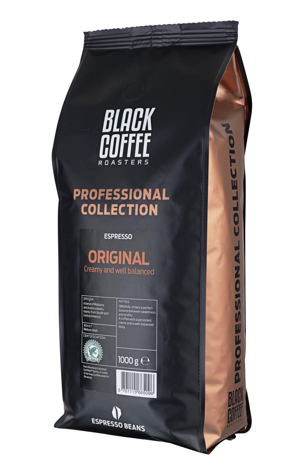Kaffe BKI Black Coffee Roasters Espresso Hela Bönor 1000g AllOffice