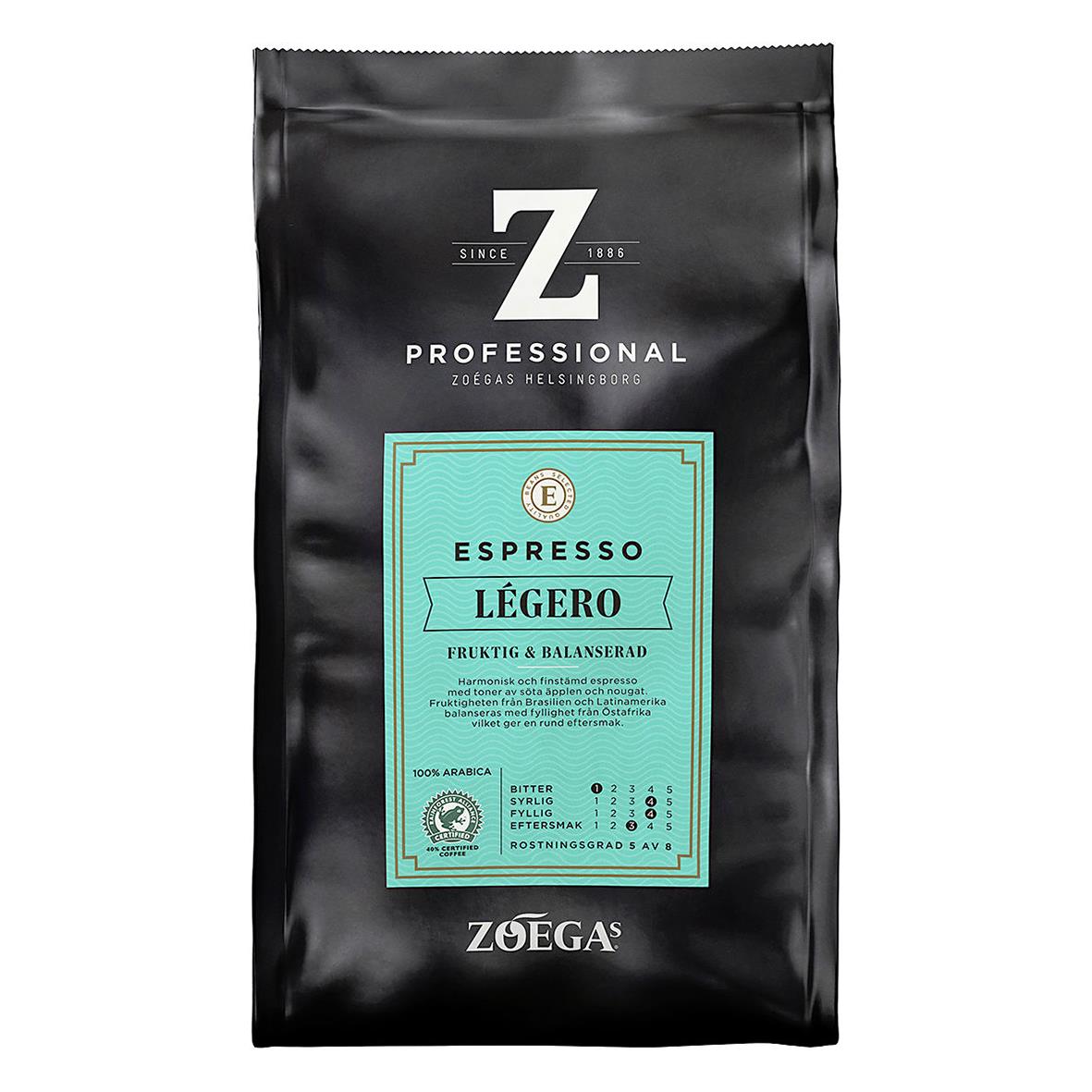 Kaffe Zoégas Légero Espresso Hela Bönor 500g 60106261