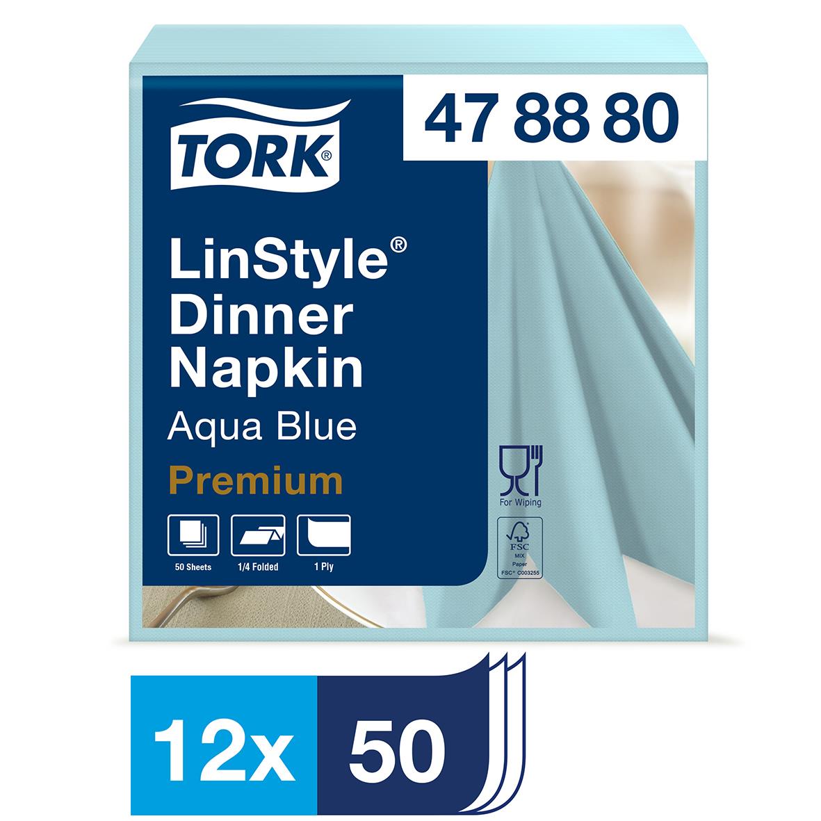 Servett Tork Linstyle aquablå 39x39cm 61050856_1