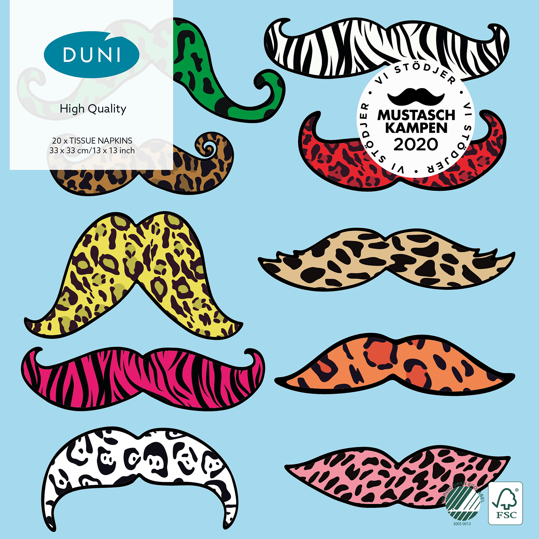 Servett Duni Mustaschkampen 3-lag 33x33cm 61051162