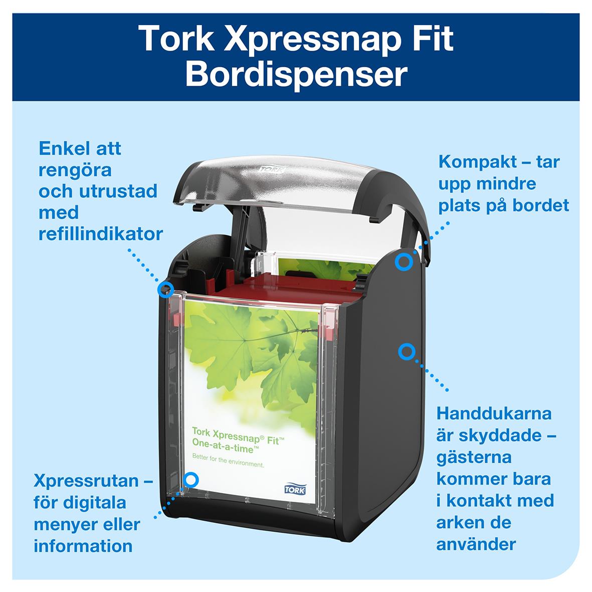 Servetthållare bord Tork Xpressnap Fit N14 svart 61051212_2