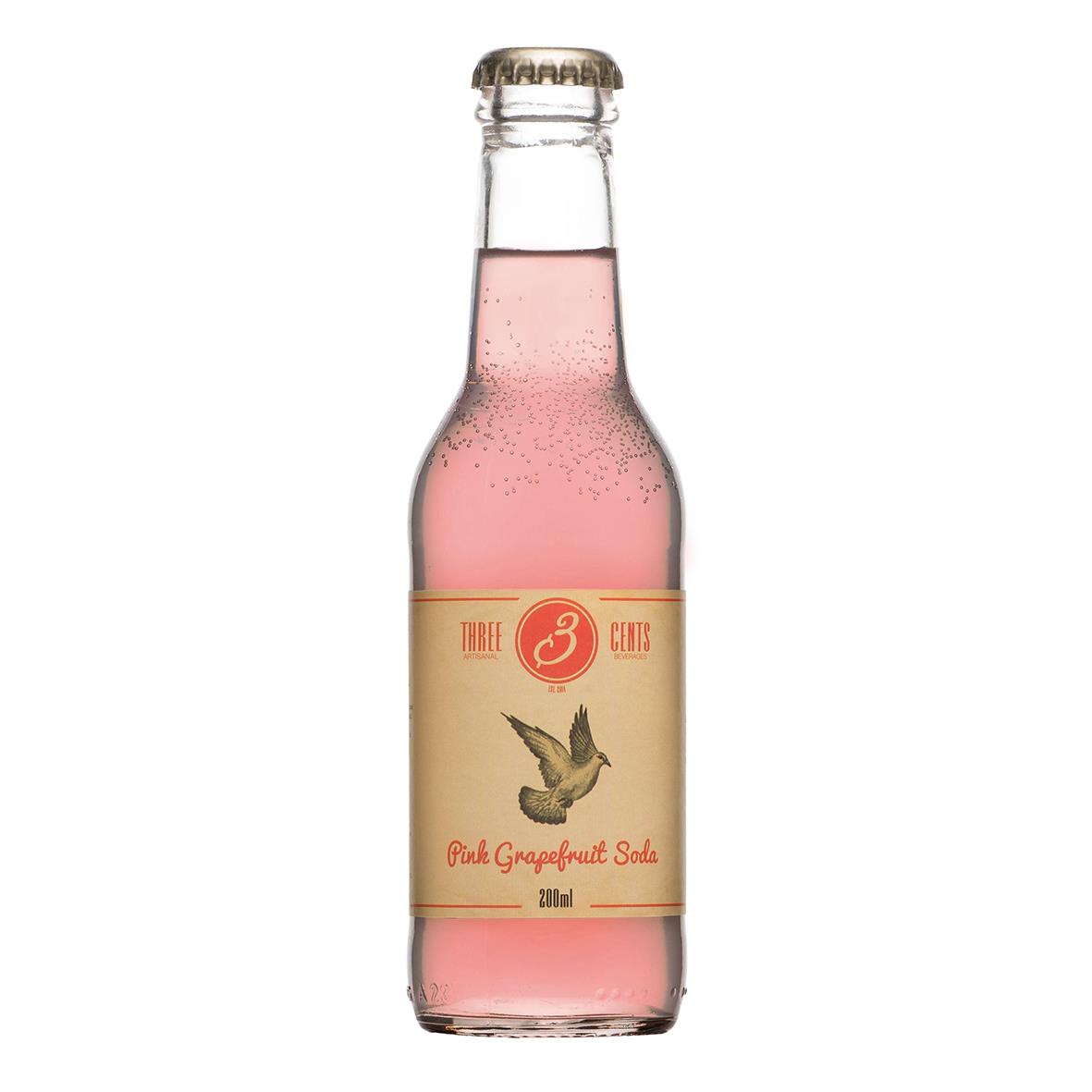 Pink Grapefruit Soda Three Cents 200ml AllOffice